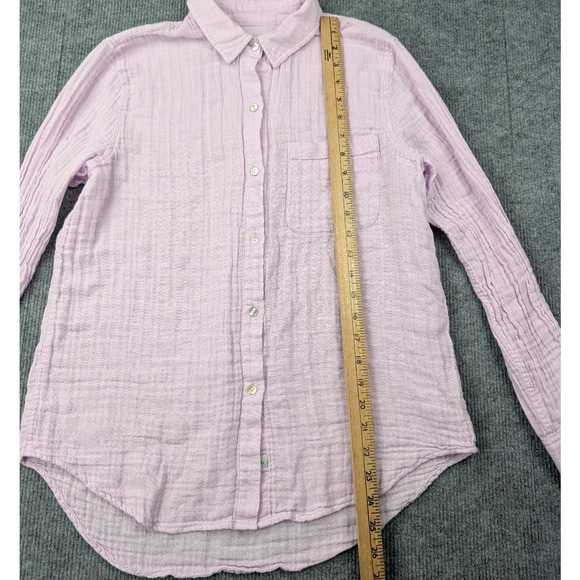 Rails Ellis Button Up Shirt Womens Small Purple Gauze Lightweight Coastal Preppy - Picture 3 of 6